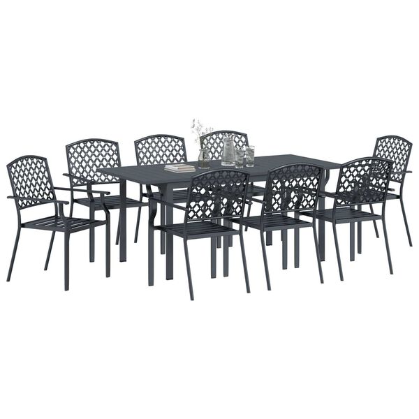 vidaXL Set da Pranzo per Giardino 9 pcs Antracite