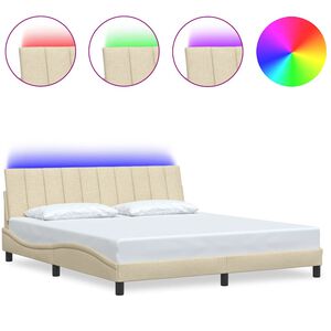 vidaXL Giroletto senza Materasso Hanko Crema 180x200 cm in Tessuto