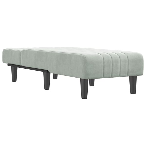 vidaXL Chaise Longue in Velluto Grigio Chiaro