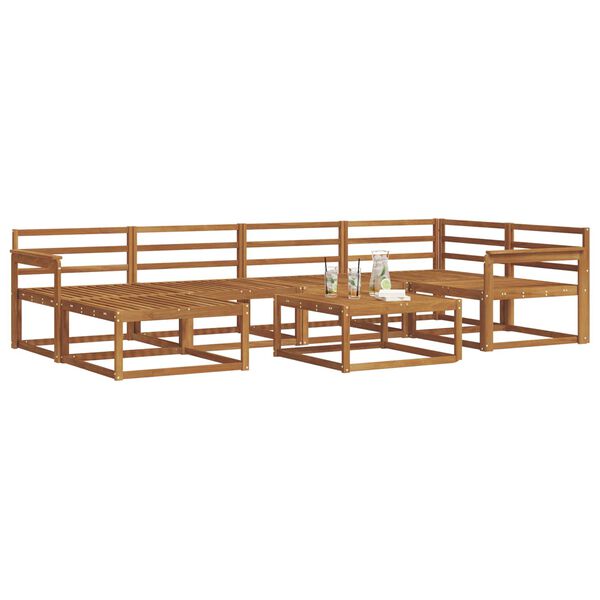 vidaXL Set di divani da esterno 7 pcs Naturale