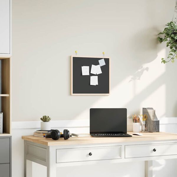 vidaXL Lavagna con Cornice in Legno Massello di Pino Nero 40x40 cm