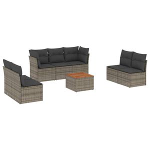 vidaXL Set Divano da Giardino 8 pz con Cuscini Grigio in Polyrattan