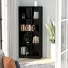 vidaXL Libreria 4 Ripiani Nero Lucido 60x24x142 cm Legno Multistrato