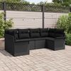vidaXL Set Divano da Giardino con cuscino 6 pcs Nero polyrattan