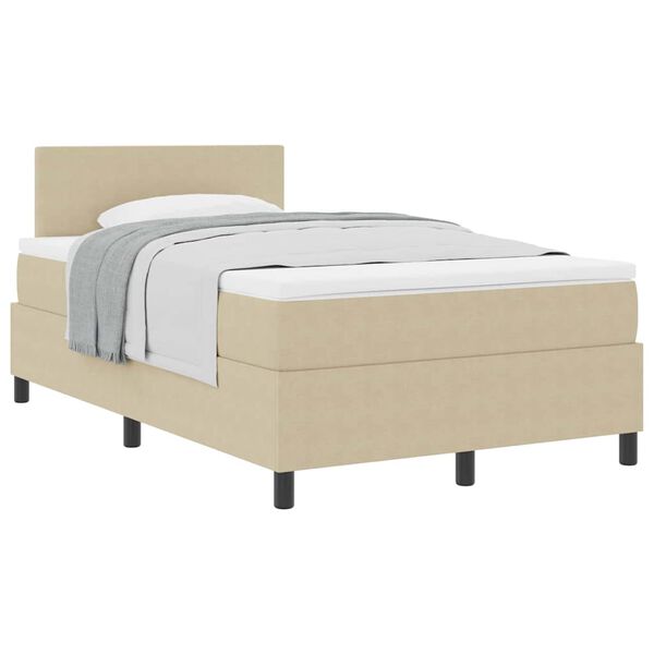 vidaXL Letto a molle con testiera Grigio chiaro e bianco 120 x 190 cm