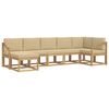 vidaXL Set di divani da esterno 7 pz Bianco e Beige Poliestere