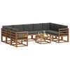 vidaXL Set di divani da esterno 10 pcs Naturale e Antracite