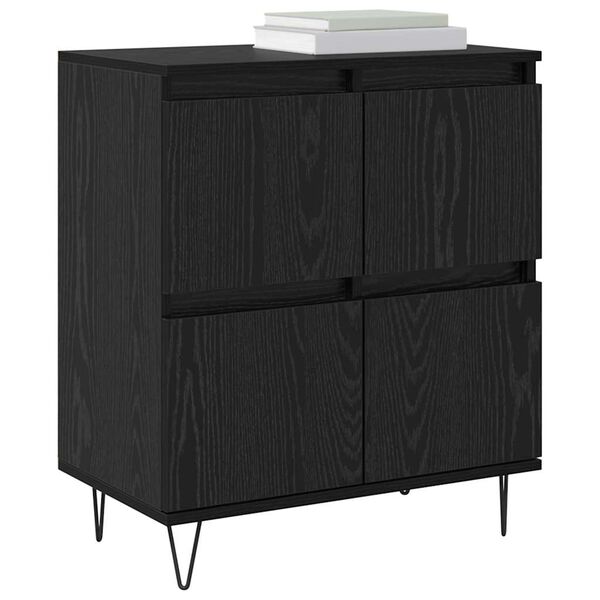 vidaXL Credenza Rovere Nero 60 x 35 x 70 cm