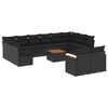vidaXL Set Divani da Giardino 13pz con Cuscini Nero in Polyrattan