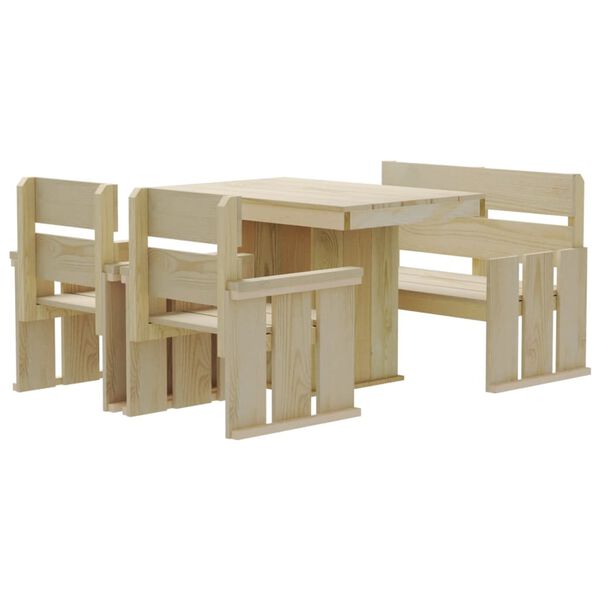 vidaXL Set da Pranzo da Giardino 4 pz in Legno di Pino Impregnato
