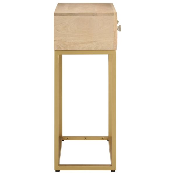 vidaXL Tavolo Consolle 90x30x76 cm in Legno Massello di Mango e Ferro