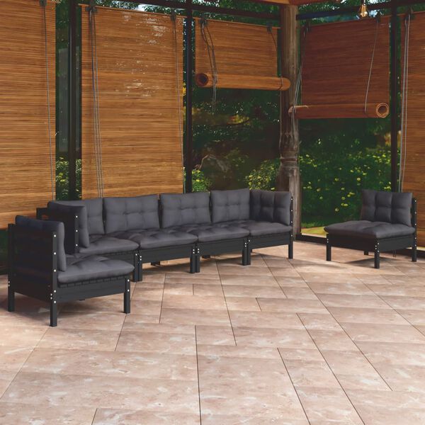 vidaXL Set Salotto da Giardino 6 pz con Cuscini Legno Massello di Pino