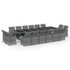 vidaXL Set da Pranzo per Giardino 17 pz con Cuscini Polyrattan Grigio