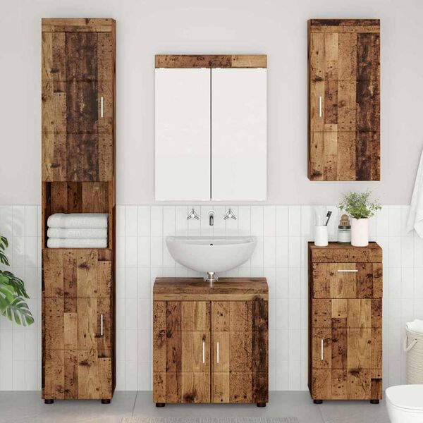 vidaXL Armadio da bagno a muro TULUM Legno vecchio 37 x 24,5 x 86 cm