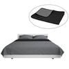 vidaXL Copriletto Double-Face Trapuntato 170x210 cm Grigio e Nero