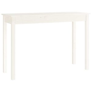 vidaXL Tavolo Consolle Bianco 110x40x75 cm in Legno Massello di Pino