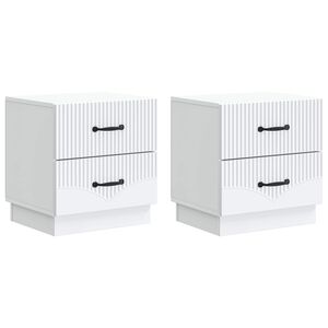 vidaXL Armadio da Notte 2 pz Bianco 43 x 34,5 x 44,5 cm