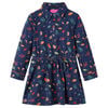 vidaXL Abito da Bambina a Maniche Lunghe Blu Marino 104