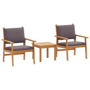 vidaXL Set Divano da Giardino 3 pcs Antracite Legno di Acacia Massello