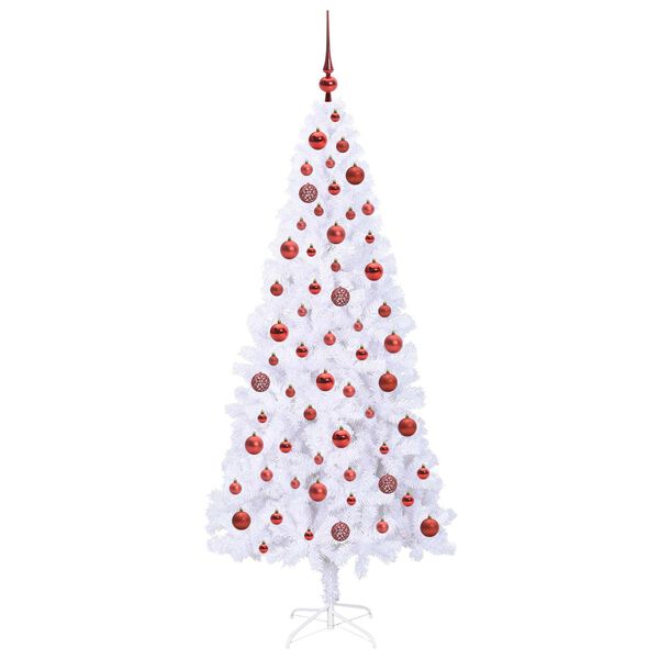 vidaXL Albero di Natale artificiale Bianco 180 cm PVC e Acciaio