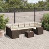 vidaXL Set Divani da Giardino 8 pz con Cuscini Marrone in Polyrattan