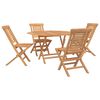 vidaXL Set da Giardino 5 pz Marrone Legno di teak solido