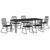 vidaXL Set da Pranzo per Giardino 7 pz Nero