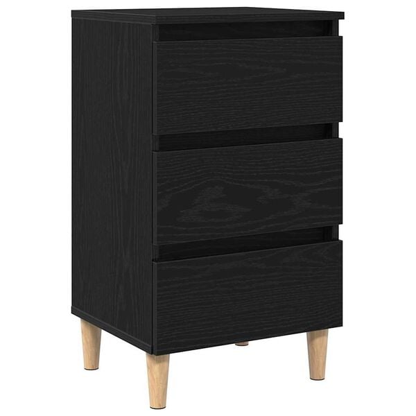 vidaXL Armadio da Notte Rovere Nero 40 x 35 x 69 cm Legno multistrato