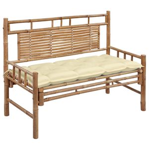 vidaXL Panca da Giardino con Cuscino 120 cm in Bamb&ugrave;