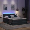 vidaXL Letto con contenitore e LED Grigio scuro 140 x 190 cm Velluto