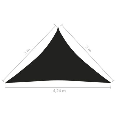vidaXL Parasole a Vela Oxford Triangolare 3x3x4,24 m Nero