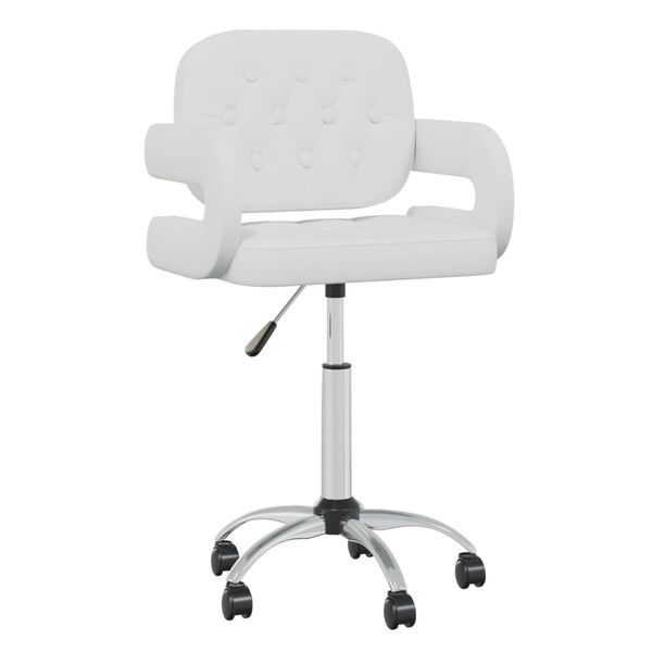 vidaXL Sedia da Pranzo Girevole Bianca in Similpelle