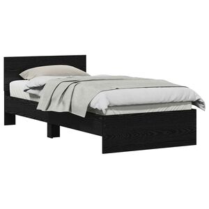 vidaXL Struttura del letto Rovere Nero 90 x 200 cm Legno multistrato