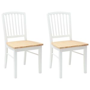 vidaXL Sedie da pranzo 2 pcs Bianco 50 x 52,5 x 91 cm