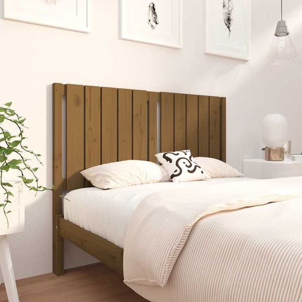vidaXL Testiera per Letto ambra 125,5x4x100 cm Legno Massello di Pino