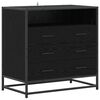 vidaXL Mobile con Cassetti 3-Cassetto Rovere nero 70 x 41 x 70 cm