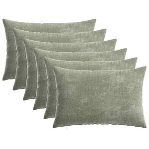 vidaXL Federa 6 pz HEERLEN Verde 30 x 50 cm Tessuto Chenille