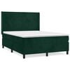 vidaXL Giroletto a Molle con Materasso Verde Scuro 140x190 cm Velluto