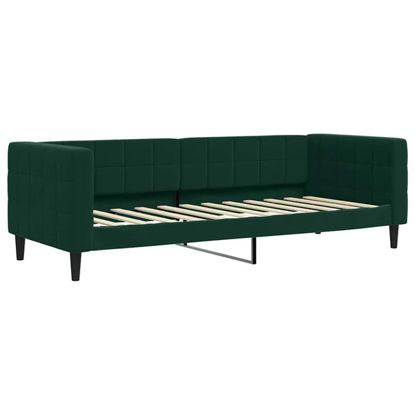 vidaXL Divano Letto Estraibile Materassi Verde Scuro 80x200 Velluto