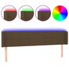 vidaXL Testiera a LED Marrone Scuro 183x16x78/88 cm in Tessuto