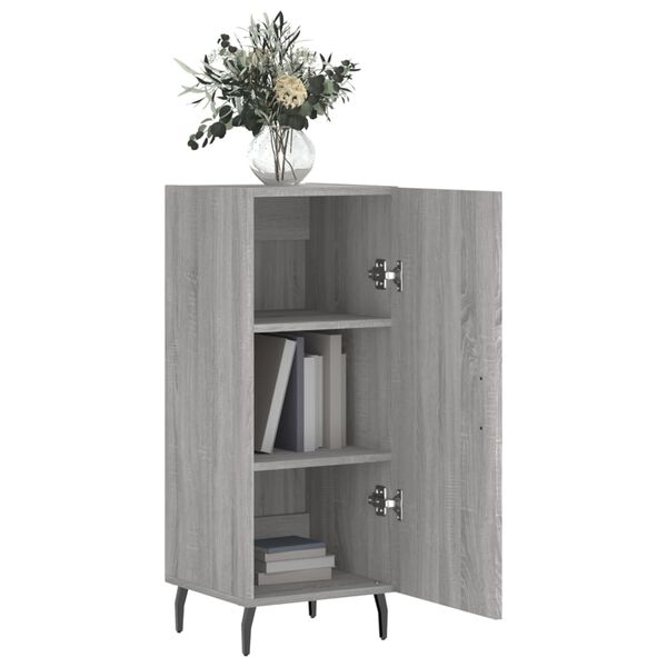vidaXL Credenza Grigio Sonoma 34,5x34x90 cm in Legno Multistrato