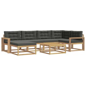 vidaXL Set di divani da esterno 7 pz Bianco e Antracite