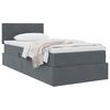 vidaXL Letto con Contenitore Grigio scuro 100 x 200 cm Velluto
