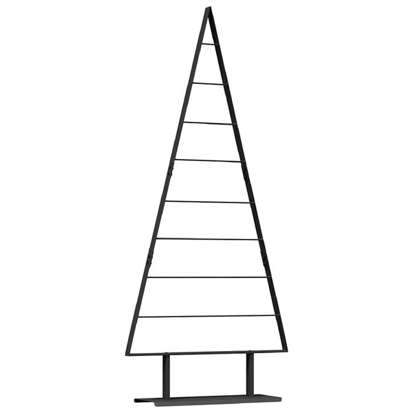 vidaXL Albero di Natale in metallo con supporto Nero 180 cm Acciaio