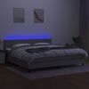 vidaXL Letto a Molle Materasso e LED Grigio Chiaro 200x200 cm Tessuto
