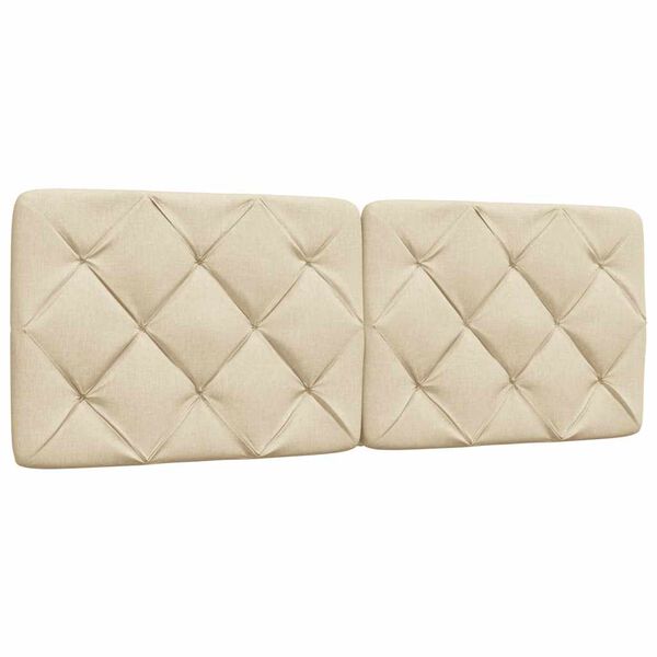 vidaXL Cuscino Testiera Crema 140 cm in Tessuto