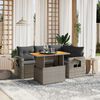 vidaXL Set Divano da Giardino 5 pz con Cuscini Grigio in Polyrattan