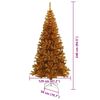 vidaXL Albero di Natale con 300 LED con supporto Oro 240 cm PET