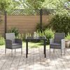 vidaXL Set da Pranzo per Giardino con cuscino 3 pcs Grigio polyrattan