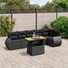 vidaXL Set Divani da Giardino con Cuscini 7pz Nero Polyrattan